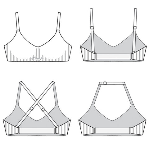 Adult Shaparee Seamless Padded Bra with Clear Back Strap